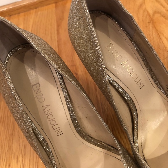 (US 4) Gold Enzo Angiolini Peep Toe Pumps - Picture 6 of 8